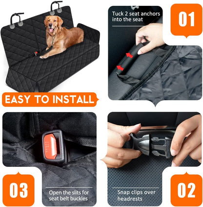 Waterproof Dog Backseat Cover – Heavy-Duty, Non-Slip Car Seat Protector 